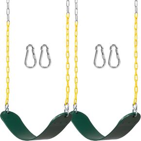 DECORLIFE 2-Pack Swing Seat for Outdoor Swing Set, Support 330lb, Swings Replacement Kits with Coated Chains for Kids, Swing Set Accessories with Snap Hooks for Outdoor Backyard Playground, Blue