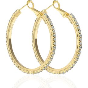 925 Sterling Silver Hoop Earrings,Gold Hoop Earrings for Women Girls, Lightweight Small Hoops,Hypoallergenic Silver Hoop Earrings for Women 40mm 50mm.