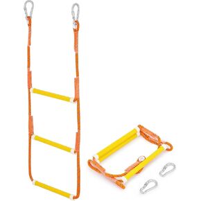 CO-Z 3 Step Boat Rope Ladder, Folding Marine Rope Ladder with Heavy Duty 440 lb. Strength, Portable Outdoor Climbing Rope Ladder for Inflatable Boat Kayak Fishing Boat Pontoon Canoeing