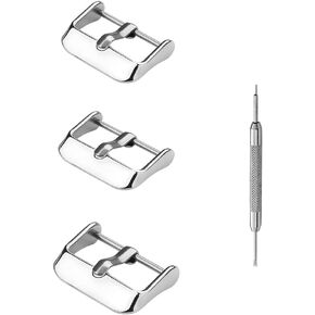 NA 18mm Watch Clasp Watch band strap Universal Pin buckle PVD Plate Stainless Steel Buckle Replacement(3 packed)