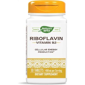 Nature's Way Riboflavin Vitamin B2, 400 mg per serving, Pack of 3