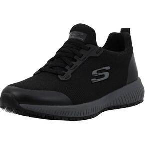 Skechers Women's Squad Sr Food Service Shoe, Black/Charcoal, 8 M US