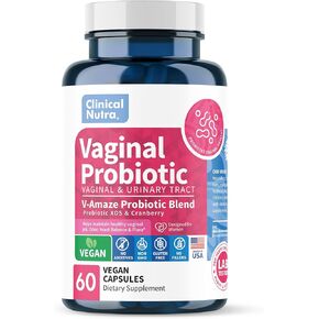 Vaginal Probiotics for Women pH Balance, Vaginal Odor Control with Prebiotics & Lactobacillus Blend - Womens Health Supplement Healthy Vaginal Flora Support 60 Capsules