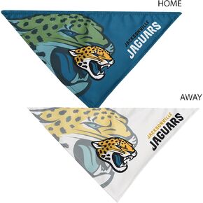 Littlearth Unisex-Adult NFL Jacksonville Jaguars Home and Away Pet Bandana Set, Team Color, Large