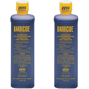 Barbicide Disinfectant Solution – 16fl oz Barbicide Disinfectant Liquid – Multipurpose Salon Disinfectant for Barber Shop, Nail Tools, Clippers – Anti-Rust Disinfectant Cleaner (2)