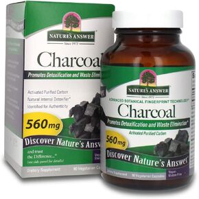 Nature's Answer Activated Charcoal 560mg 90-Capsules | Naturally Promotes Detoxification & Waste Elimination | Vegan, Gluten & Alcohol-Free, No Preservatives or Artificial Flavors | Single Count