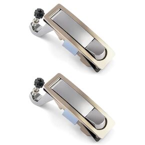 QWORK 2PCS Compression Latch Lock Trigger Latch Lock, Zinc Alloy Adjustable Lever Hand Operated Compression Latch Flush Silvers for Electrical Enclosures and Boats