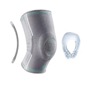 OPPO 2320 Compression Knee Sleeve with Patella Gel Pad & Side Stabilizers - Medical Knee Pad for Muscle Strain, MCL, LCL Sprains, Patellofemoral Joint Pain (Gray, Large)