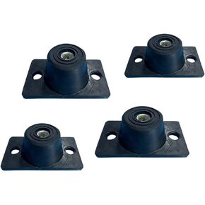 4pcs M10 3.93"x2.32"x1.8"Black Rubber Floor Mounted Vibration Isolator, Air Conditioner Mounted Rubber Pad Bracket /Machine Shock Absorber Bracke