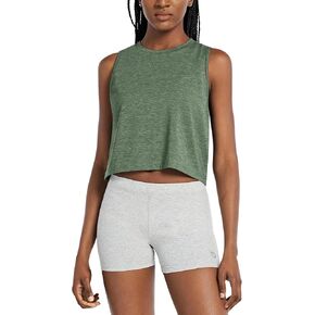 BALEAF Workout Tops for Women Crop Tank Top Quick Dry Athletic Gym Exercise Sleeveless Shirts Muscle Yoga Loose Fit Green XS