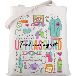WSNANG Ultrasound Technologist Tote Bag Ultrasound Tech Gift RDMS Grad Reusable Grocery Bag Ultrasound Tech Graduation Gift