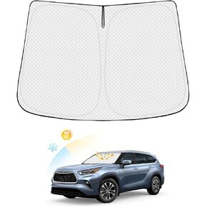 Windshield Sun Shade for 2020-2024 Kia Telluride Accessories Thicken 6-Layer Front Window Sunshade Cover Sun Visor Protector Foldable Block UV Rays Keep Vehicle Cool