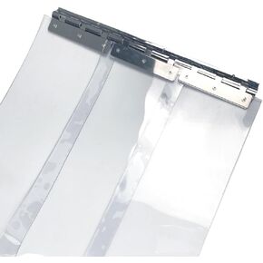 Plastic Vinyl Strip Door Curtain Kit – Commercial Strip Curtain for Doorways with Hardware 36.8 in.(3 ft) Width X 87 in.(7.25 ft) Height Clear Smooth 7" Wide x .078 in for Warehouse Garage Barn