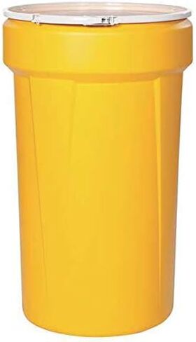 Eagle Manufacturing 1655 Open Head Plastic Ring Yellow Poly Drum, 55 Gallon in Saudi Arabia