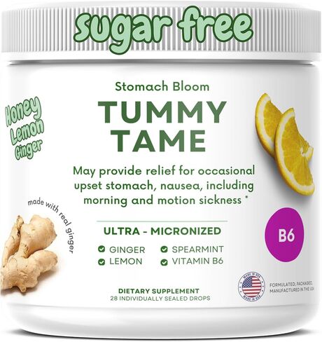 Ginger for Nausea Relief, Organic Honey, Spearmint, Lemon w/Vitamin B6, Pregnancy Must Haves, Morning Sickness Relief. 28 Ct in Saudi Arabia