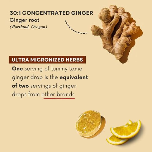 Ginger for Nausea Relief, Organic Honey, Spearmint, Lemon w/Vitamin B6, Pregnancy Must Haves, Morning Sickness Relief. 28 Ct in Saudi Arabia
