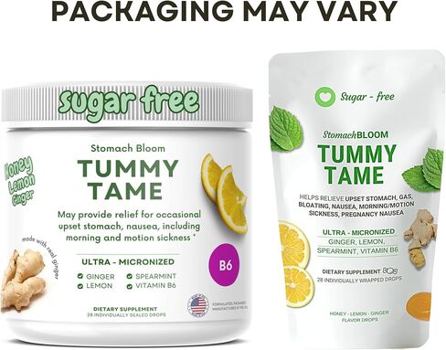 Ginger for Nausea Relief, Organic Honey, Spearmint, Lemon w/Vitamin B6, Pregnancy Must Haves, Morning Sickness Relief. 28 Ct in Saudi Arabia