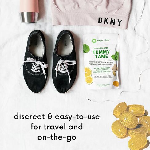 Ginger for Nausea Relief, Organic Honey, Spearmint, Lemon w/Vitamin B6, Pregnancy Must Haves, Morning Sickness Relief. 28 Ct in Saudi Arabia