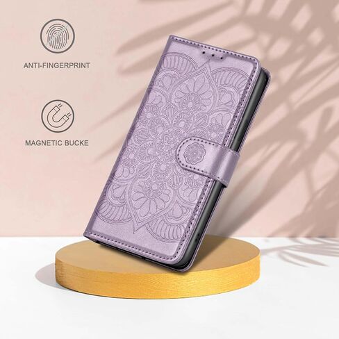 جراب محفظة Ateeky iPhone 15، [ميزة الوقوف] غطاء حماية من جلد البولي يوريثان مع فتحة لبطاقة الائتمان [إغلاق مغناطيسي] لهاتف iPhone 15 (أرجواني فاتح) in Kuwait