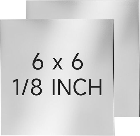 304 Stainless Steel Sheet - 2PCS 6" X 6" X 1/8" Thin Stainless Steel Plate 1/8 Inch Thickness with Protective Film Metal Sheets Shim Stock for Kitchen DIY Crafting (152 x 152 x 3 mm) in Saudi Arabia