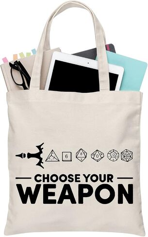 BDPWSS Choose Your Weapon DND Tote Bag Dungeons Tabletop Role Playing Gamer Gift Dragons D20 RPG Gaming Gift in Saudi Arabia