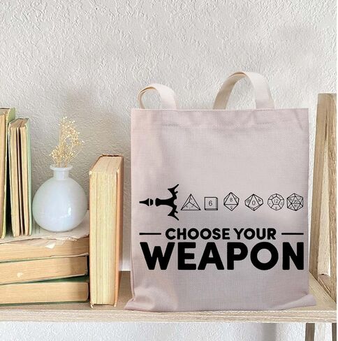 BDPWSS Choose Your Weapon DND Tote Bag Dungeons Tabletop Role Playing Gamer Gift Dragons D20 RPG Gaming Gift in Saudi Arabia