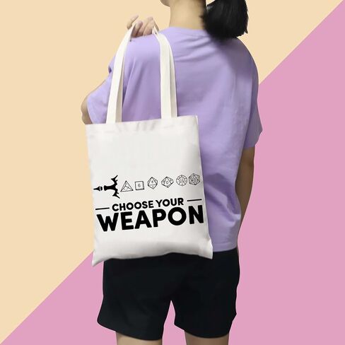 BDPWSS Choose Your Weapon DND Tote Bag Dungeons Tabletop Role Playing Gamer Gift Dragons D20 RPG Gaming Gift in Saudi Arabia