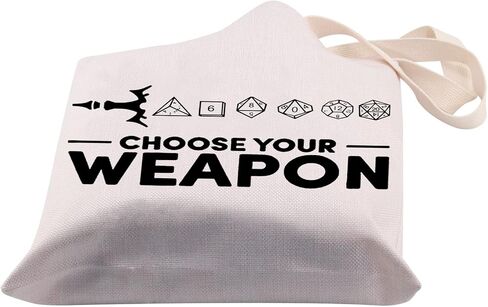 BDPWSS Choose Your Weapon DND Tote Bag Dungeons Tabletop Role Playing Gamer Gift Dragons D20 RPG Gaming Gift in Saudi Arabia