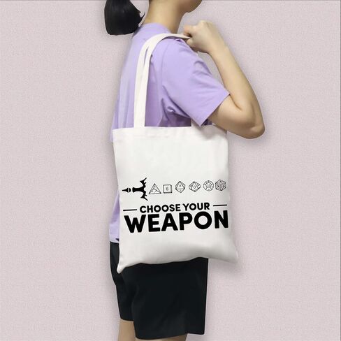 BDPWSS Choose Your Weapon DND Tote Bag Dungeons Tabletop Role Playing Gamer Gift Dragons D20 RPG Gaming Gift in Saudi Arabia