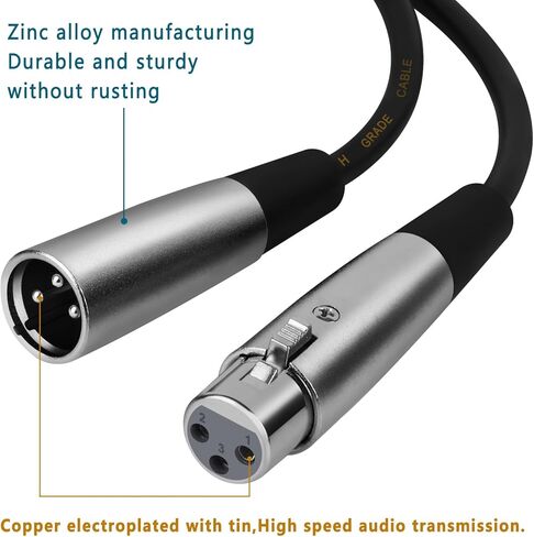 كابل ميكروفون XLR بطول 6 أقدام مع سلك ميكروفون متوازن ذكر إلى أنثى بثلاثة دبابيس لمكبرات الصوت التي تعمل بالطاقة وواجهة الصوت والأداء الصوتي الاحترافي وأجهزة التسجيل (أخضر) in Saudi Arabia