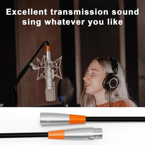 6 Feet XLR Microphone Cable with Balanced Male to Female 3 Pin Mic Cord for Powered Speakers, Audio Interface, Professional Pro Audio Performance, and Recording Devices (Green) in Kuwait