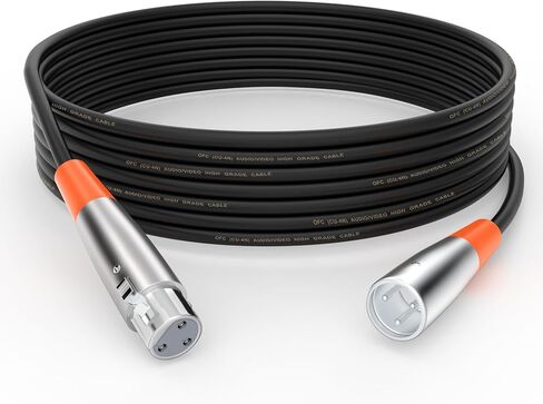 6 Feet XLR Microphone Cable with Balanced Male to Female 3 Pin Mic Cord for Powered Speakers, Audio Interface, Professional Pro Audio Performance, and Recording Devices (Green) in Kuwait