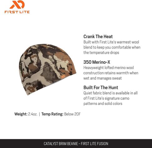 First Lite Furnace 350 Beanie - Warm Heavyweight Merino Wool Camo Hunting Hat in Saudi Arabia