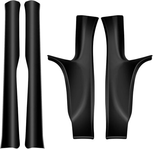 واقي عتبة الباب LASFIT لعام 2023 Tesla Model Y 5 مقاعد (غير مناسب 7 مقاعد) غير لامع TPE وABS واقي دخول الباب الأمامي والخلفي ملحقات لوحة جرجر عتبة السجاد الخلفية - حزمة من 4 in Kuwait