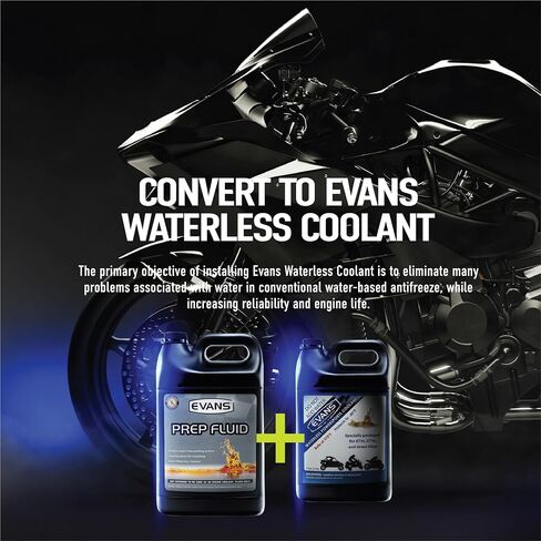 مجموعة سائل التبريد والسوائل التحضيرية بدون ماء من إيفانز EC72064 وEC42001 Powersports، 2 جالون in Kuwait