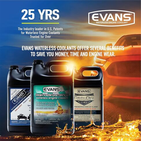 مجموعة سائل التبريد والسوائل التحضيرية بدون ماء من إيفانز EC72064 وEC42001 Powersports، 2 جالون in Kuwait