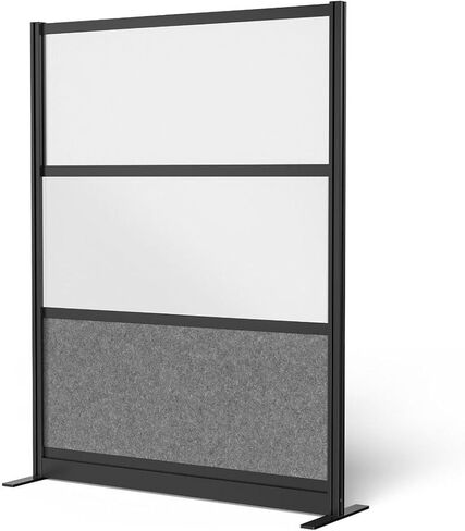 LUXOR MW-5370-FWCGWB Modular Wall Room Divider System - Black Frame - 53" x 70" Starter Wall - Wide Paneling in Saudi Arabia