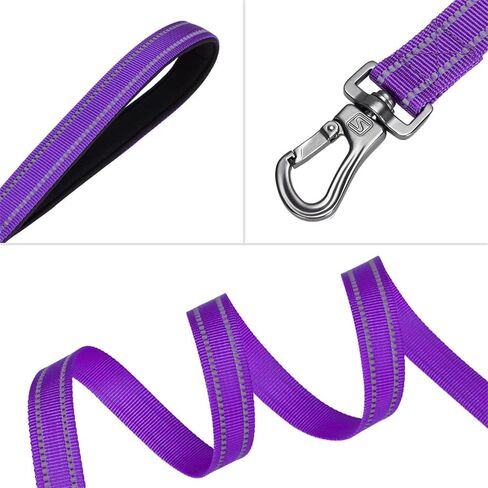 مقود تدريب الكلاب الممتاز من النايلون القوي والمتين، حبل جر بطول 4 أقدام وعرض 3/4 بوصة مع مقبض للكلاب الصغيرة (أحمر) in Kuwait