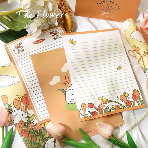 مجموعة 88 قطعة من ورق الكتابة والأظرف الثابتة 36 ورقة مبطنة من ورق القرطاسية 12 ظرفًا مطابقًا 24 ملصقًا و12 علامة كتاب تصميم فواكه طازجة مزدوج الجوانب للفتيات واللوازم المدرسية المكتبية in Kuwait