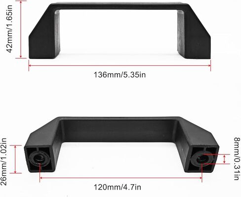 4 قطعة مقابض سحب بلاستيكية سوداء مربعة 120 مللي متر مقابض مربعة في المراكز ، مناسبة لمقابض خزانة المعدات الميكانيكية للأمتعة in Kuwait