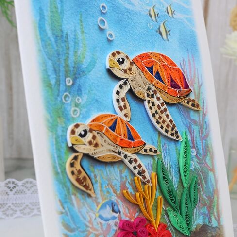 Penguin Couple Quilling Card, Anniversary Card for Wife, Husband, Parents, Handcrafted Greeting Card for Wedding, Birthday, Thinking of You, Mothers Day, Valentines Day Card in Kuwait