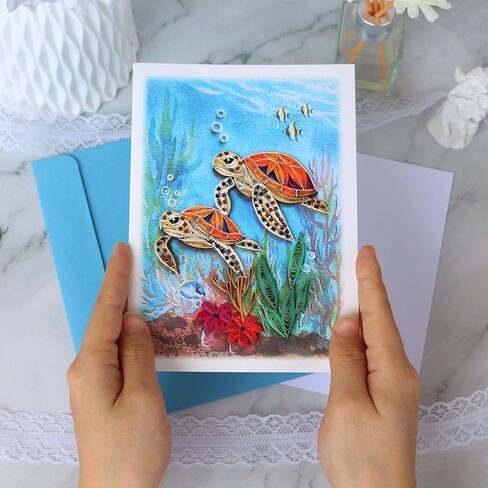 Penguin Couple Quilling Card, Anniversary Card for Wife, Husband, Parents, Handcrafted Greeting Card for Wedding, Birthday, Thinking of You, Mothers Day, Valentines Day Card in Kuwait