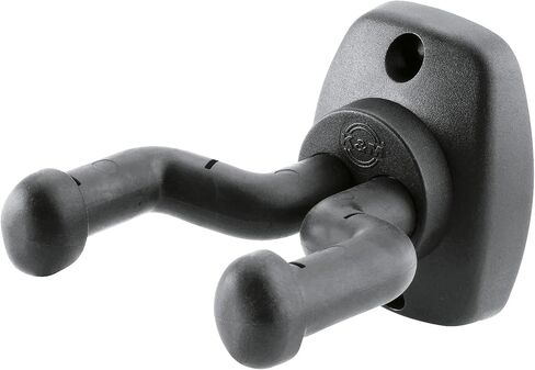 K&M König & Meyer 16250.000.55 Guitar Wall Mount Hanger | Creative Display and Storage | Adjustable Rubber Covered Support Arms | Fits Most Guitar Shapes | Sturdy - Secure | German Made | Black in Kuwait