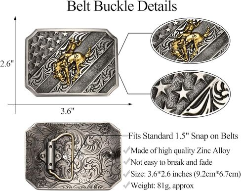 BBOTEN Western Cowboy Belt Buckle for Men Women, Longhorn Bull Prayer Horse Rider Rodeo Belt Buckle, Large Belt Buckles in Kuwait