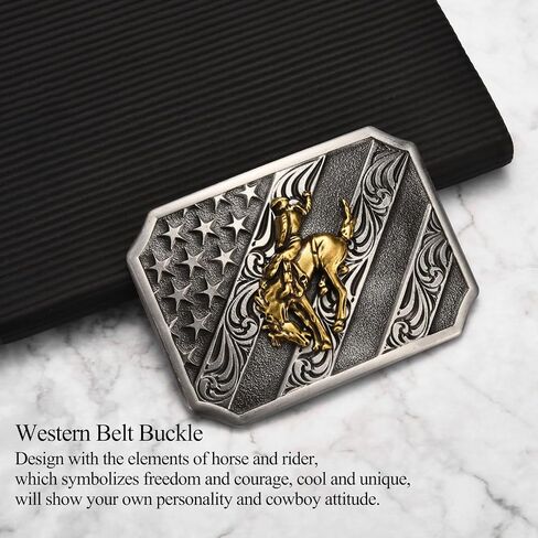 BBOTEN Western Cowboy Belt Buckle for Men Women, Longhorn Bull Prayer Horse Rider Rodeo Belt Buckle, Large Belt Buckles in Kuwait