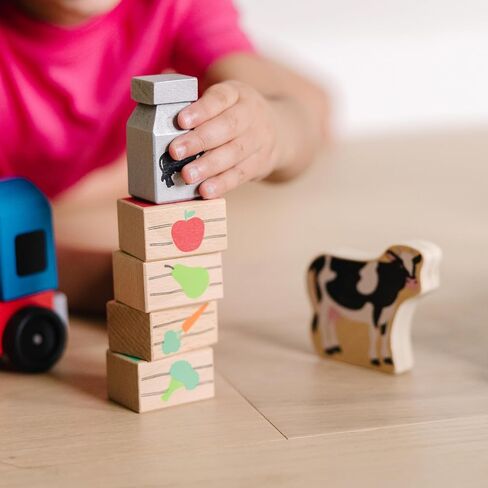 Melissa & Doug Wooden Farm Train Set - Classic Wooden Toy (3 linking cars) in Saudi Arabia