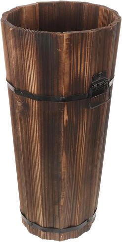 Luxshiny مظلة خشبية حامل مدخل مظلة ريفي حامل مظلة قائمة بذاتها دلو برميل رف قصب المشي العصي نوادي الغولف منظم زهرة مزهرية أرضية للشرفة in Kuwait