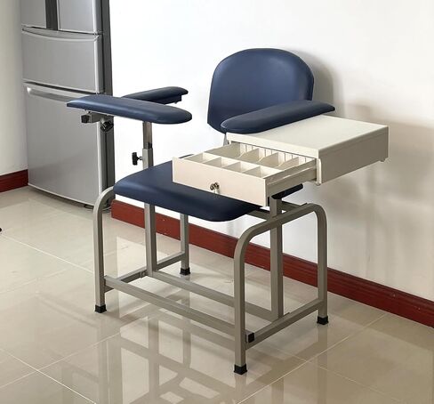 Helsevesen Large Padded Phlebotomy Chair with Large Drawer, Black in Saudi Arabia