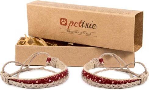 أساور Pettsie المتطابقة للصداقة، مجموعة من قطعتين، سهلة التعديل، 100% قطن (أزرق) in Kuwait