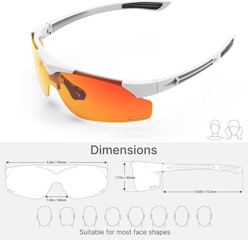Polarized Sports Sunglasses With Magnetic Interchangeable Lens for Men Women Youth Cycling Running Baseball in Saudi Arabia